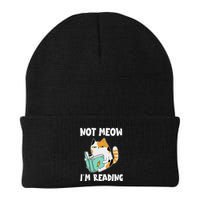 Cat Lover And Love Reading Not Meow IM Reading Cat & Book Knit Cap Winter Beanie