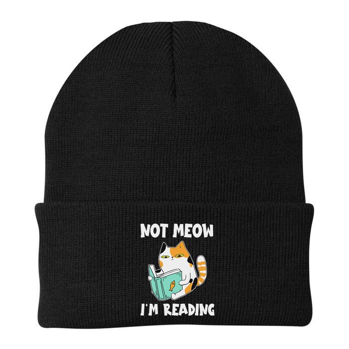 Cat Lover And Love Reading Not Meow IM Reading Cat & Book Knit Cap Winter Beanie