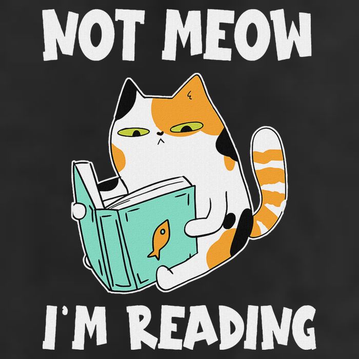 Cat Lover And Love Reading Not Meow IM Reading Cat & Book Knit Cap Winter Beanie