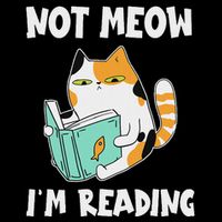 Cat Lover And Love Reading Not Meow IM Reading Cat & Book Flat Bill Trucker Hat