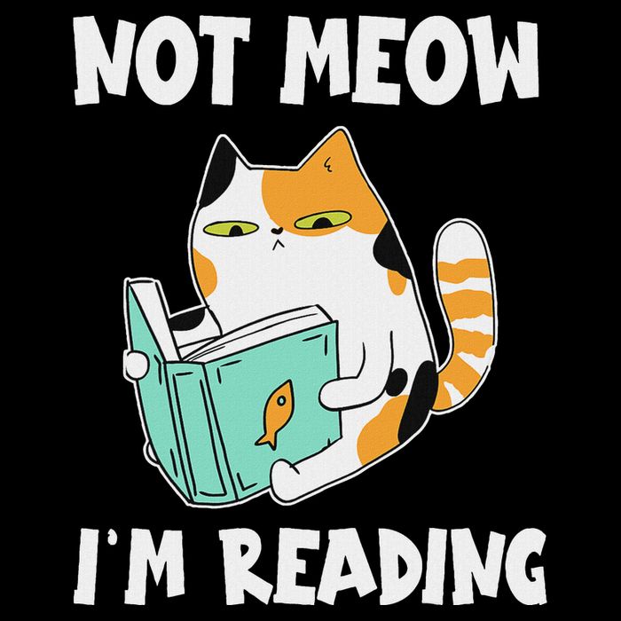 Cat Lover And Love Reading Not Meow IM Reading Cat & Book Flat Bill Trucker Hat