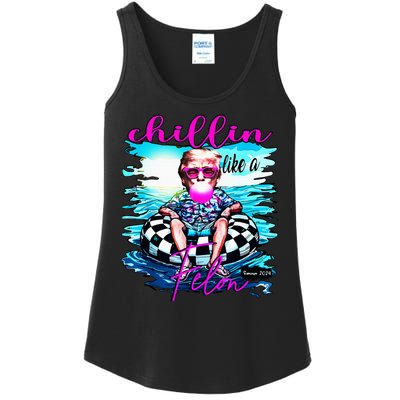 Chillin Like A Felon Retro Summer Funny Trump 2024 Ladies Essential Tank