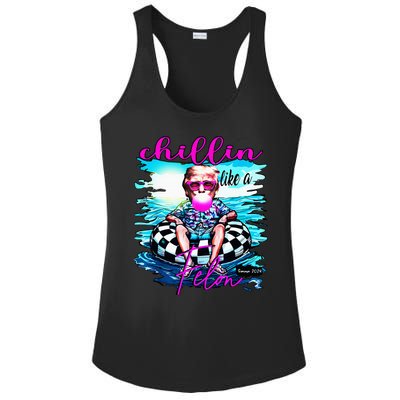 Chillin Like A Felon Retro Summer Funny Trump 2024 Ladies PosiCharge Competitor Racerback Tank