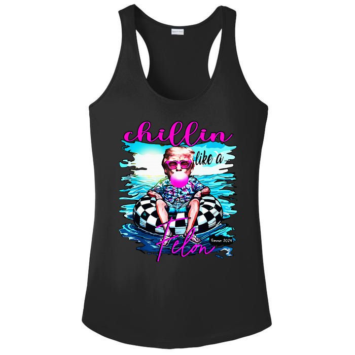 Chillin Like A Felon Retro Summer Funny Trump 2024 Ladies PosiCharge Competitor Racerback Tank