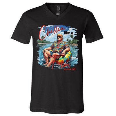 Chillin Like A Felon Summer 2024 V-Neck T-Shirt