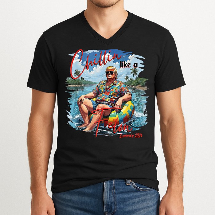 Chillin Like A Felon Summer 2024 V-Neck T-Shirt