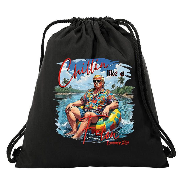 Chillin Like A Felon Summer 2024 Drawstring Bag