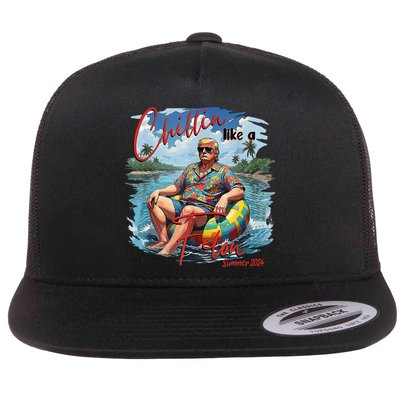 Chillin Like A Felon Summer 2024 Flat Bill Trucker Hat