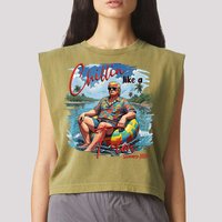 Chillin Like A Felon Summer 2024 Garment-Dyed Women's Muscle Tee