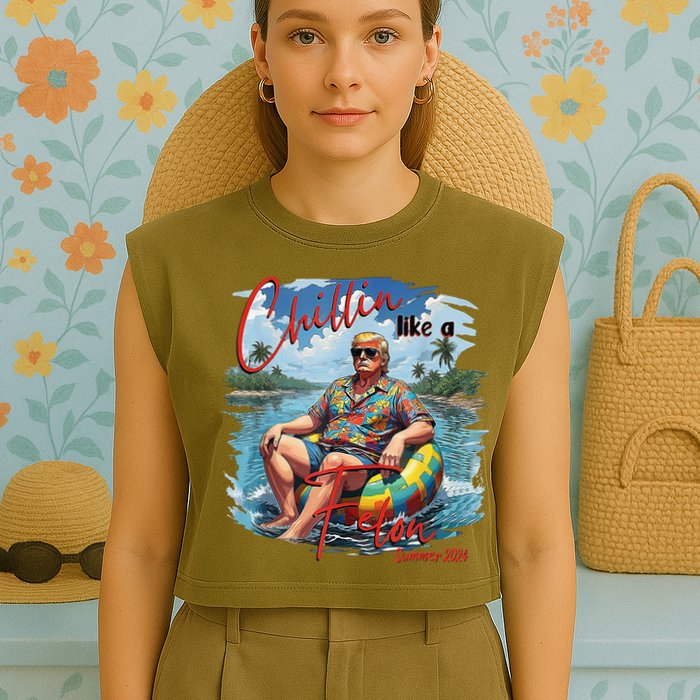 Chillin Like A Felon Summer 2024 Garment-Dyed Women's Muscle Tee