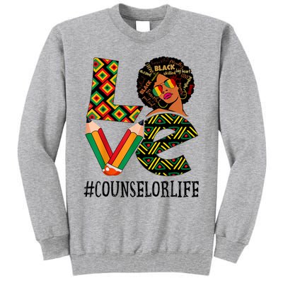 Counselor Love Afro African American Black History Month Tall Sweatshirt