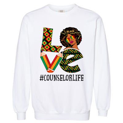 Counselor Love Afro African American Black History Month Garment-Dyed Sweatshirt