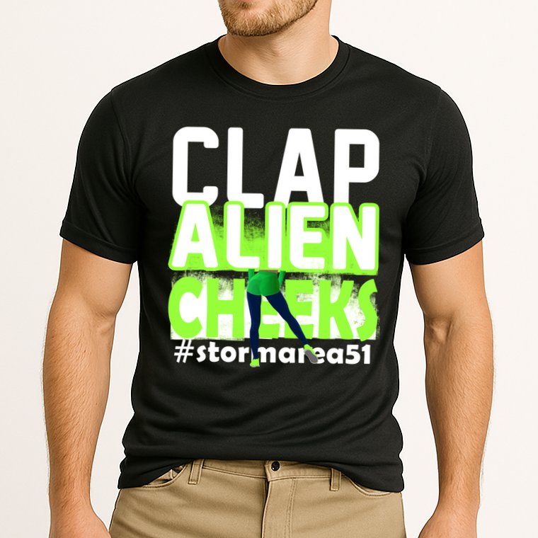 Clap Alien Cheeks Storm Area 51 Cooling Performance Crew T-Shirt