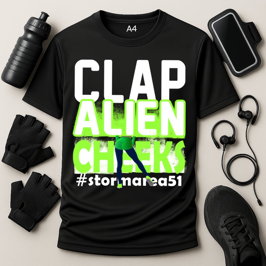 Clap Alien Cheeks Storm Area 51 Cooling Performance Crew T-Shirt