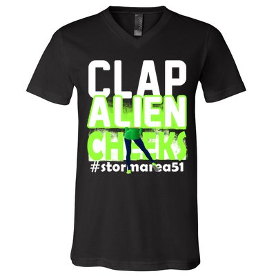 Clap Alien Cheeks Storm Area 51 V-Neck T-Shirt