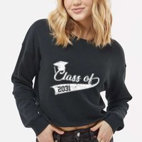 Class Of 2031 Graduate Cropped Pullover Crew