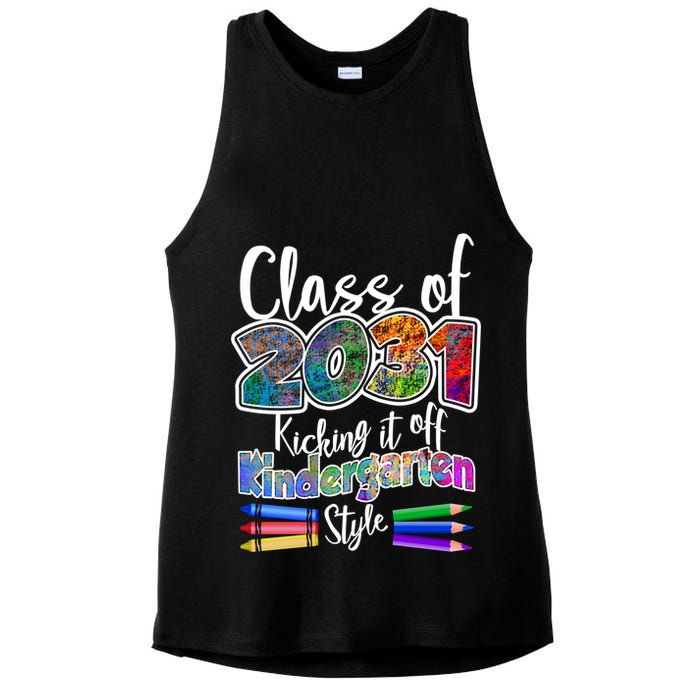 Class Of 2031 Kicking It Off Kindergarten Style Ladies PosiCharge Tri-Blend Wicking Tank