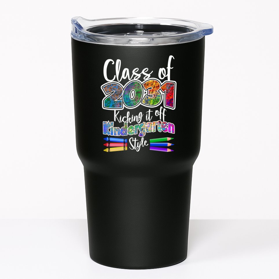 Class Of 2031 Kicking It Off Kindergarten Style Tumbler