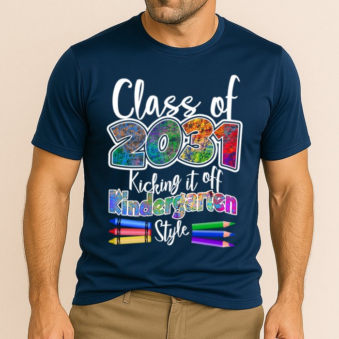 Class Of 2031 Kicking It Off Kindergarten Style Performance Shirt