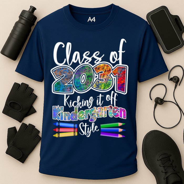 Class Of 2031 Kicking It Off Kindergarten Style Performance Shirt