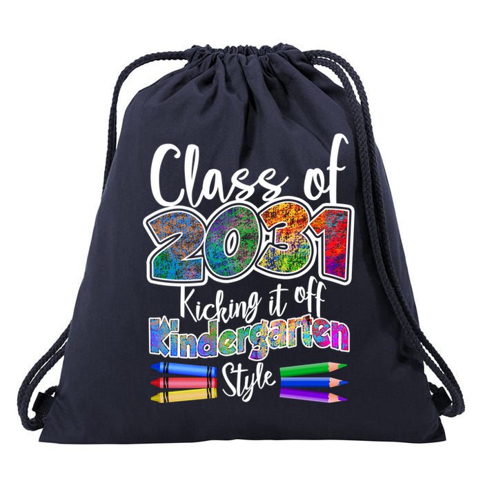 Class Of 2031 Kicking It Off Kindergarten Style Drawstring Bag