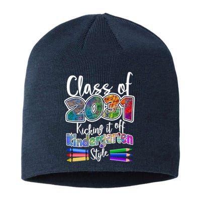 Class Of 2031 Kicking It Off Kindergarten Style Sustainable Beanie
