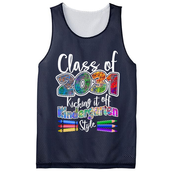 Class Of 2031 Kicking It Off Kindergarten Style Mesh Reversible Basketball Jersey Tank