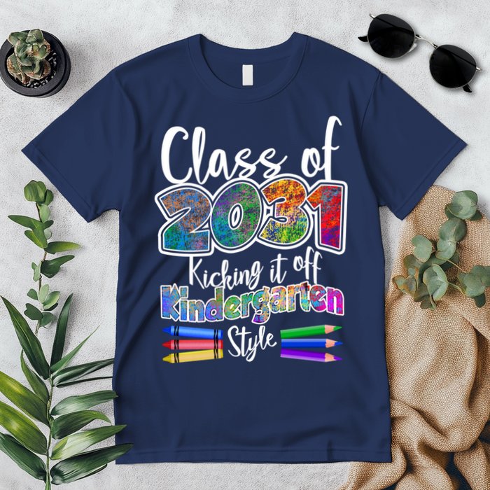 Class Of 2031 Kicking It Off Kindergarten Style Premium T-Shirt