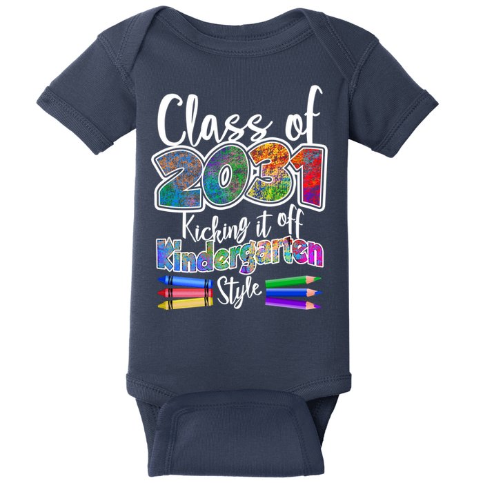 Class Of 2031 Kicking It Off Kindergarten Style Baby Bodysuit