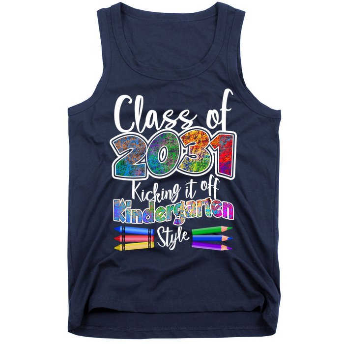 Class Of 2031 Kicking It Off Kindergarten Style Tank Top