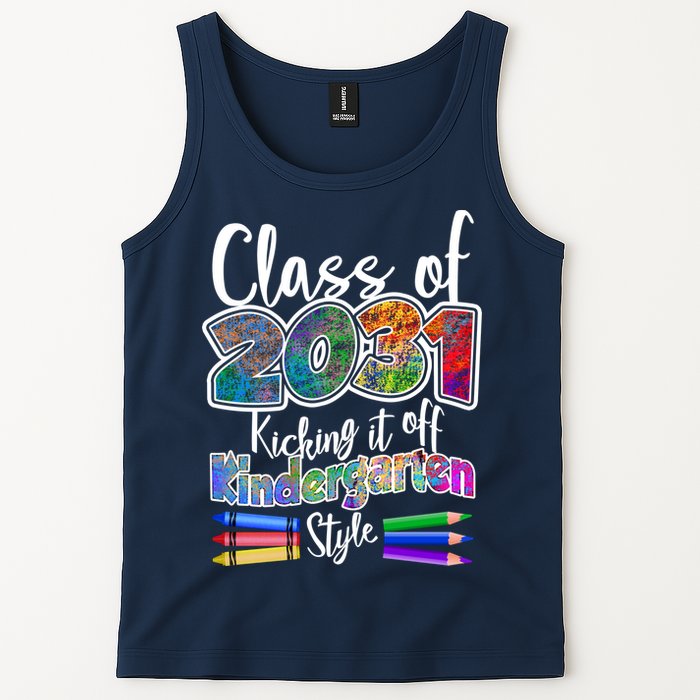Class Of 2031 Kicking It Off Kindergarten Style Tank Top