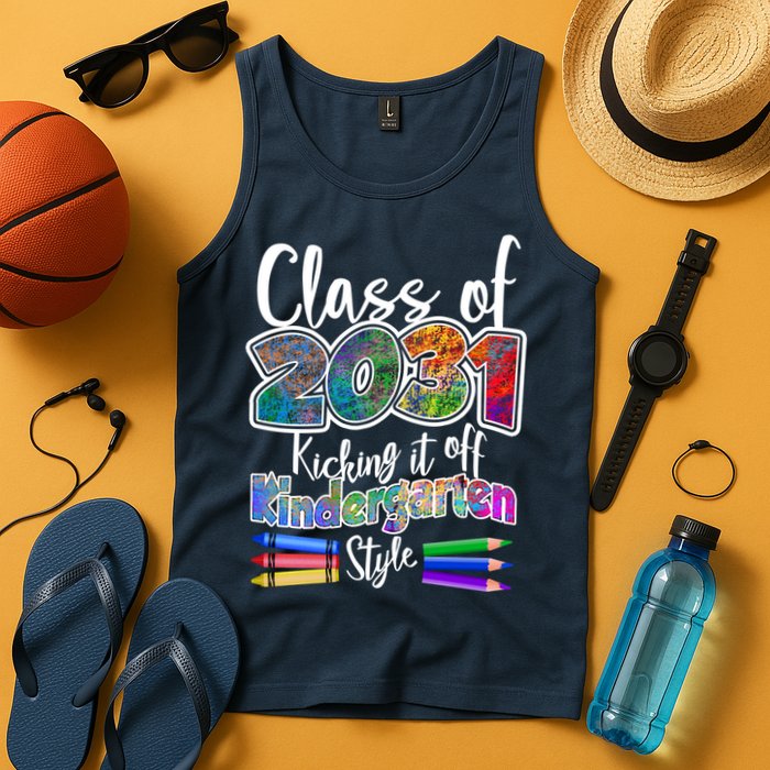 Class Of 2031 Kicking It Off Kindergarten Style Tank Top