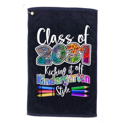 Class Of 2031 Kicking It Off Kindergarten Style Golf Towel