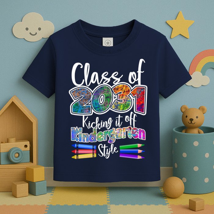 Class Of 2031 Kicking It Off Kindergarten Style Toddler T-Shirt