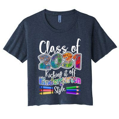 Class Of 2031 Kicking It Off Kindergarten Style Crop Top