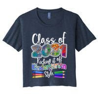 Class Of 2031 Kicking It Off Kindergarten Style Crop Top