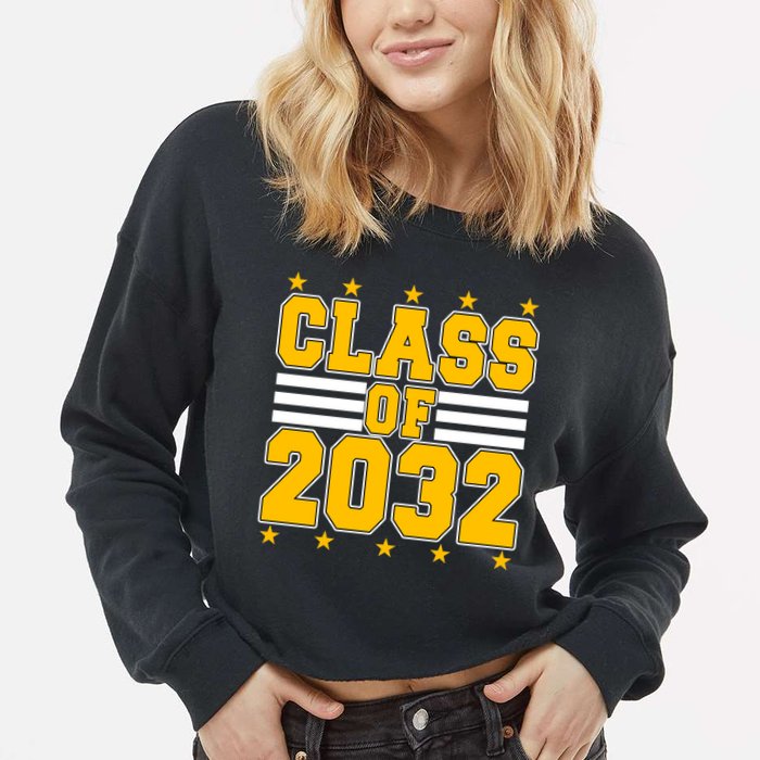 Class Of 2032 First Day Of Kindergarten Cropped Pullover Crew