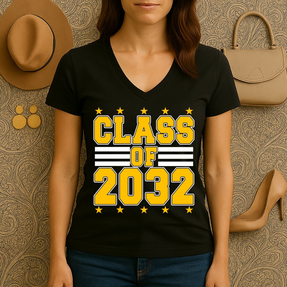 Class Of 2032 First Day Of Kindergarten Women's V-Neck T-Shirt