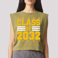 Class Of 2032 First Day Of Kindergarten Garment-Dyed Women's Muscle Tee