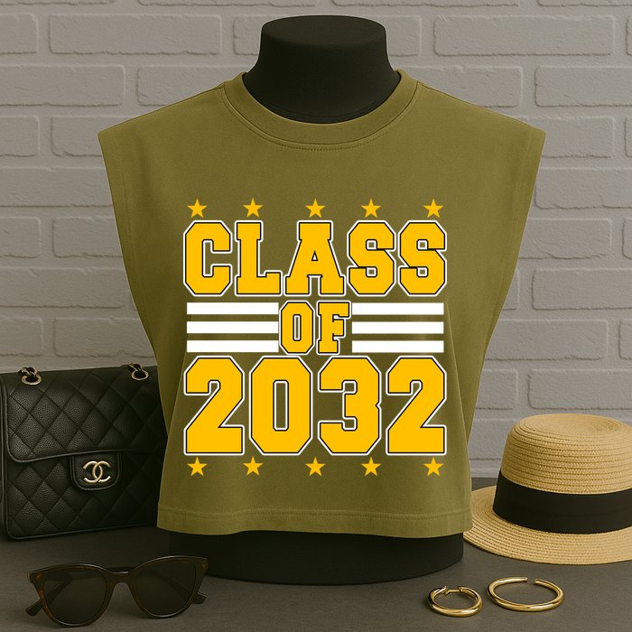 Class Of 2032 First Day Of Kindergarten Garment-Dyed Women's Muscle Tee