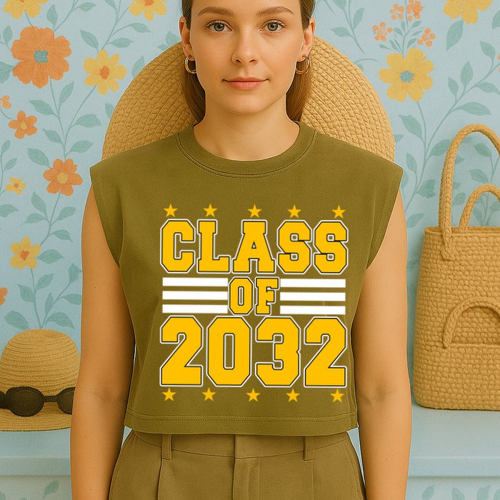 Class Of 2032 First Day Of Kindergarten Garment-Dyed Women's Muscle Tee