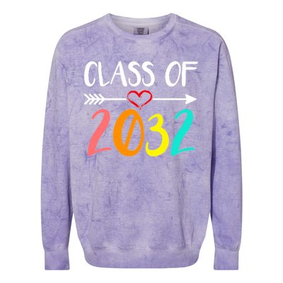 Class Of 2032 First Day Of School Kindergarten Colorblast Crewneck Sweatshirt