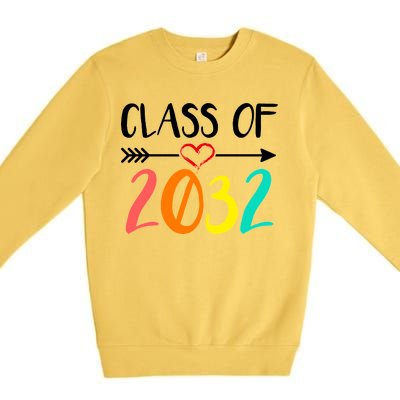 Class Of 2032 First Day Of School Kindergarten Premium Crewneck Sweatshirt