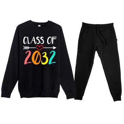 Class Of 2032 First Day Of School Kindergarten Premium Crewneck Sweatsuit Set