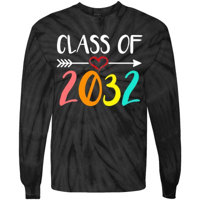 Class Of 2032 First Day Of School Kindergarten Tie-Dye Long Sleeve Shirt