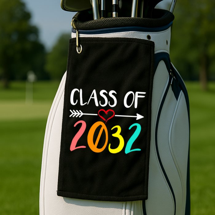 Class Of 2032 First Day Of School Kindergarten Golf Towel