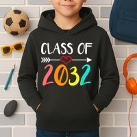 Class Of 2032 First Day Of School Kindergarten Kids Hoodie