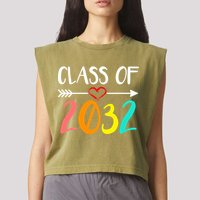 Class Of 2032 First Day Of School Kindergarten Garment-Dyed Women's Muscle Tee