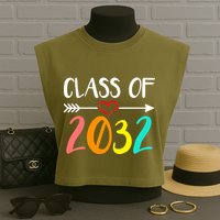 Class Of 2032 First Day Of School Kindergarten Garment-Dyed Women's Muscle Tee