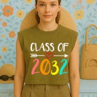 Class Of 2032 First Day Of School Kindergarten Garment-Dyed Women's Muscle Tee